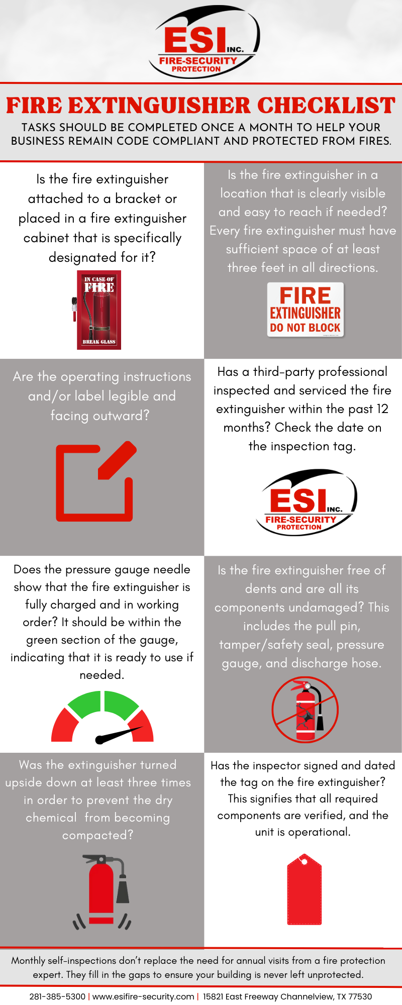 Monthly Fire Extinguisher Checklist
